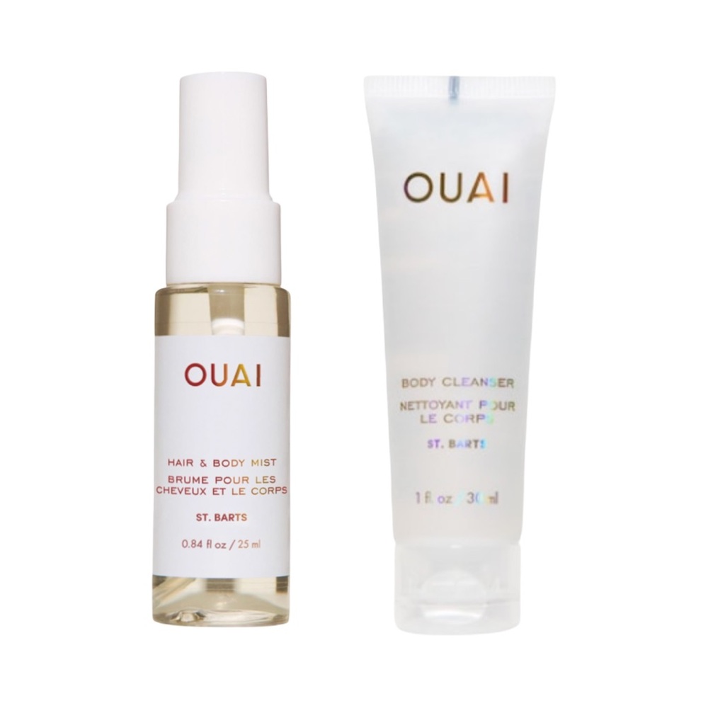 OUAI St. Barts Mini Travel Size Hair & Body Mist + Body Cleanser (2 piece set)